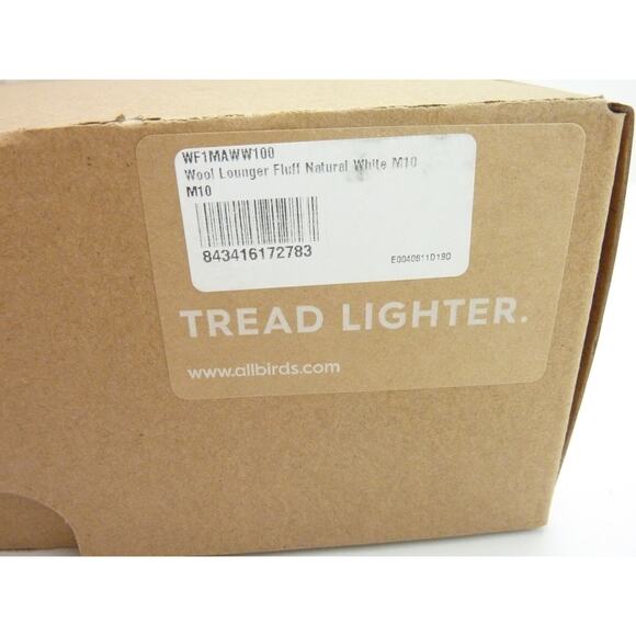 NEW with Box Allbirds Wool Lounger Fluff Natural White US M10 Wool Loafers - Picture 5 of 6